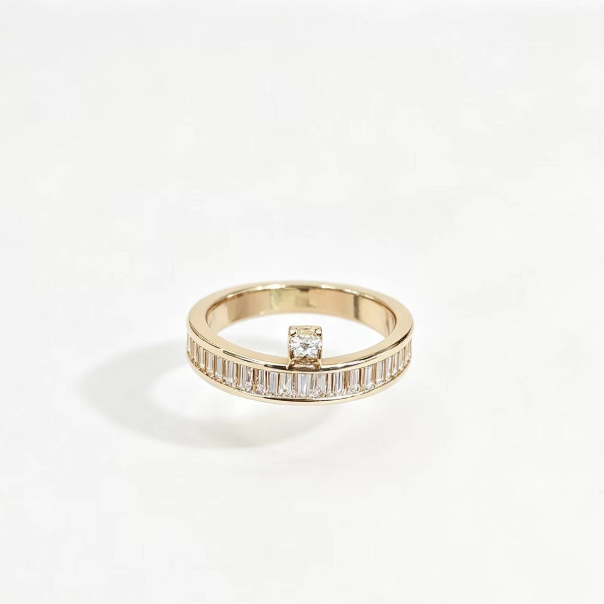 Gold-Tone Baguette Solitaire Ring