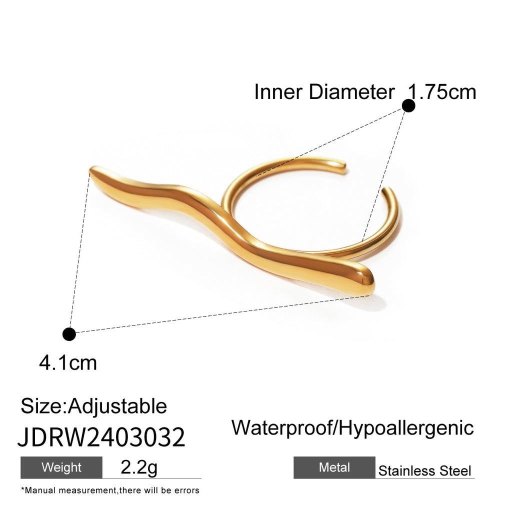 Sculpted Wave Open Ring