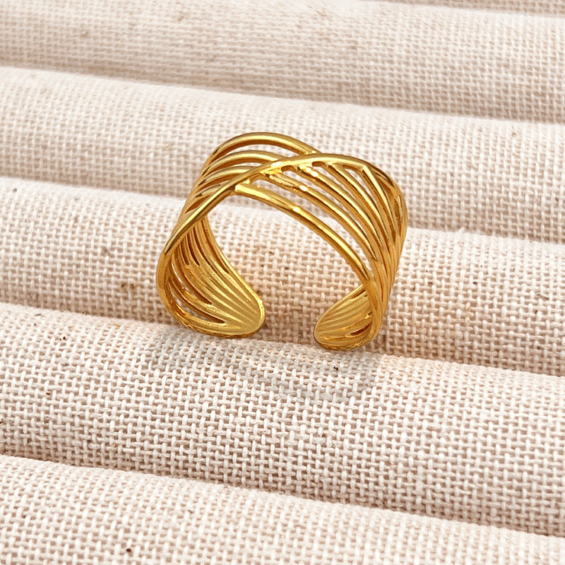 Gold-Tone Adjustable Open Ring