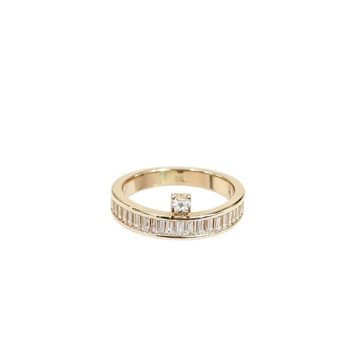 Gold-Tone Baguette Solitaire Ring