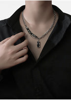 Men's Spliced Chain Pendant Necklace