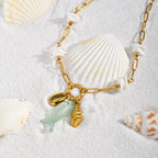 Seashell Charm Paperclip Necklace