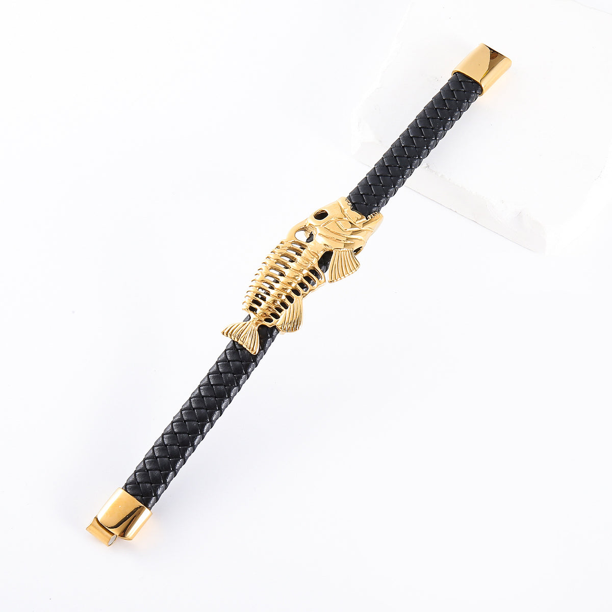 Men's Gold Fishbone Braided Bracelet