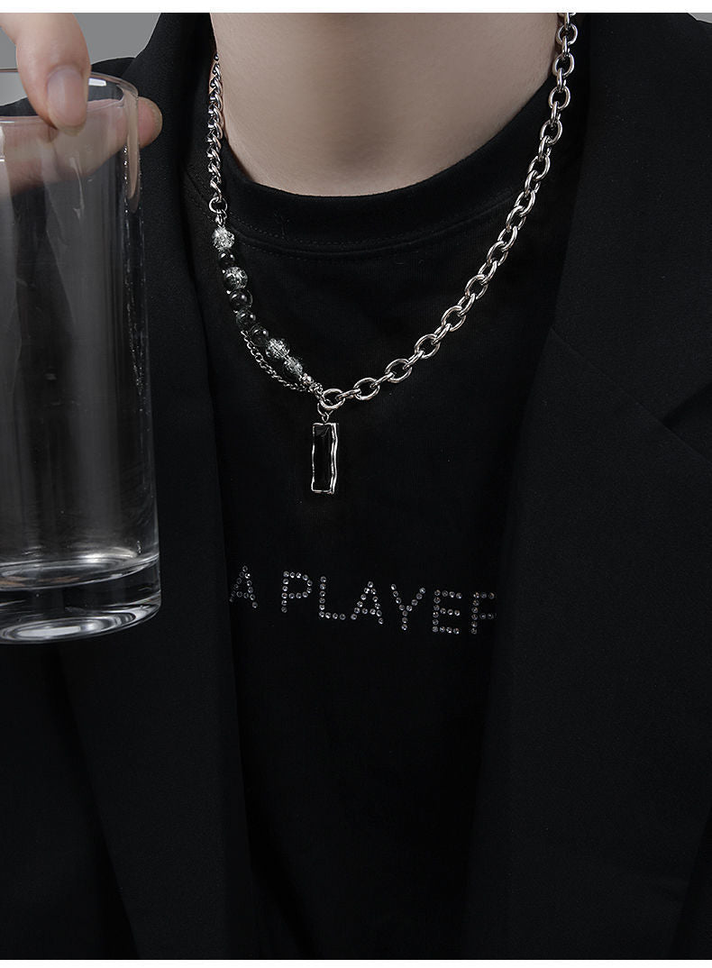 Men's Spliced Chain Pendant Necklace