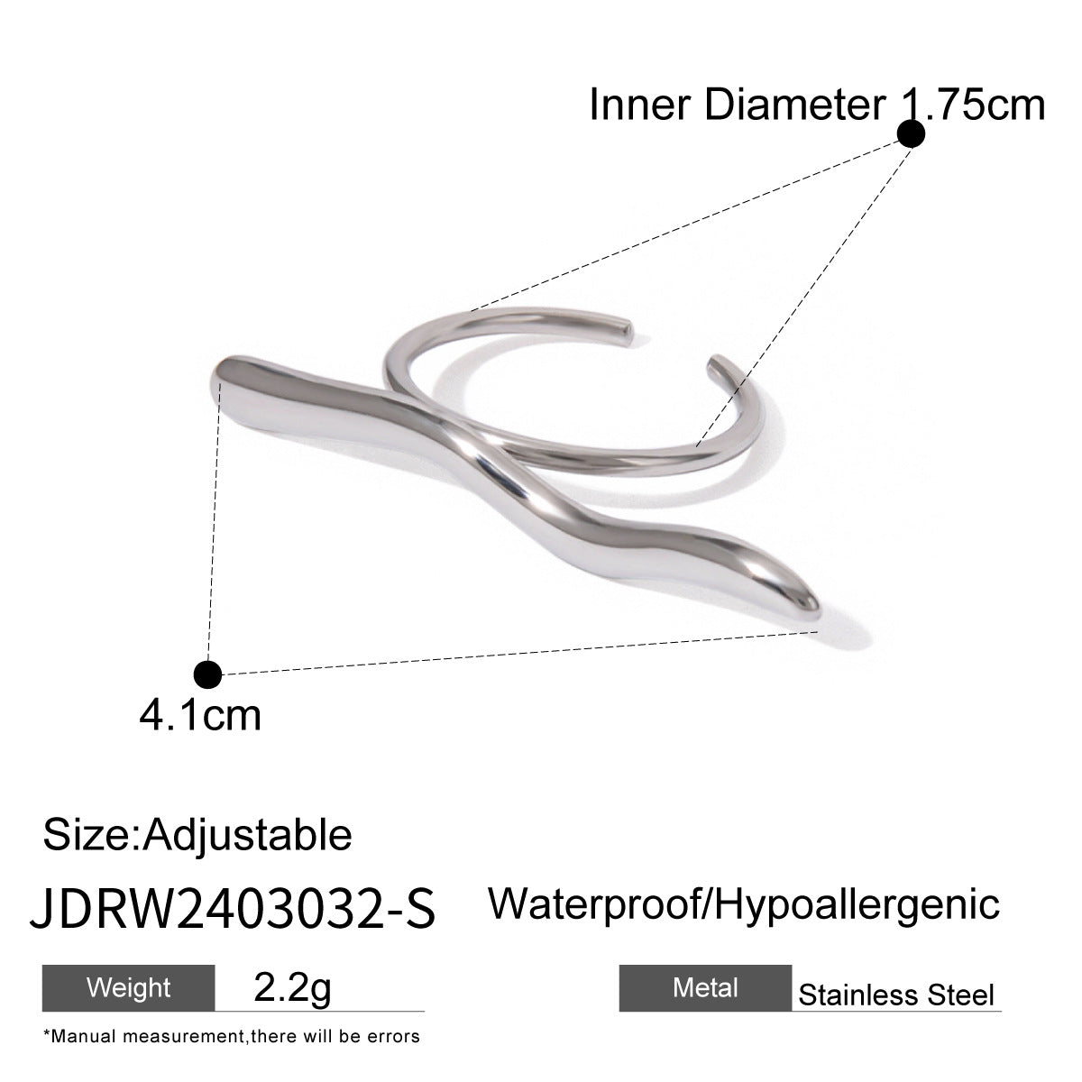 Sculpted Wave Open Ring