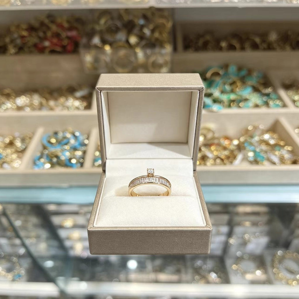 Gold-Tone Baguette Solitaire Ring