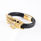Men's Gold Fishbone Braided Bracelet