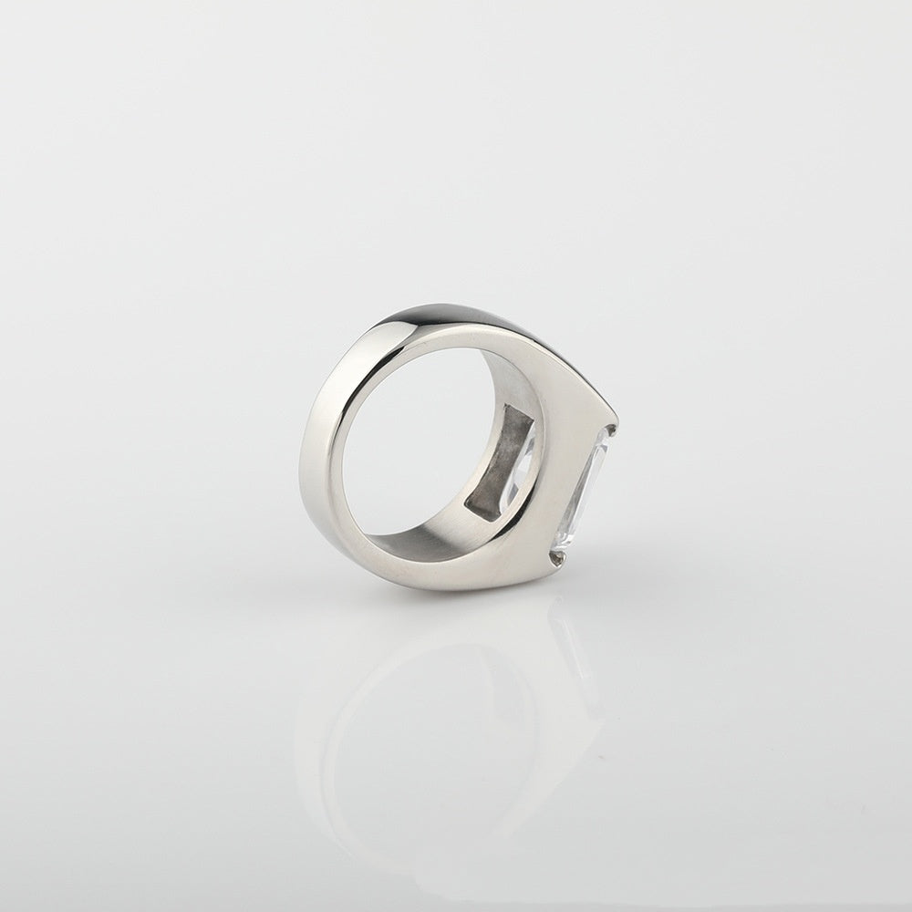 Square Zircon Solitaire Ring