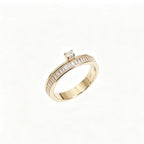 Gold-Tone Baguette Solitaire Ring