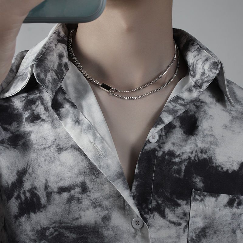 Men's Spliced Chain Pendant Necklace