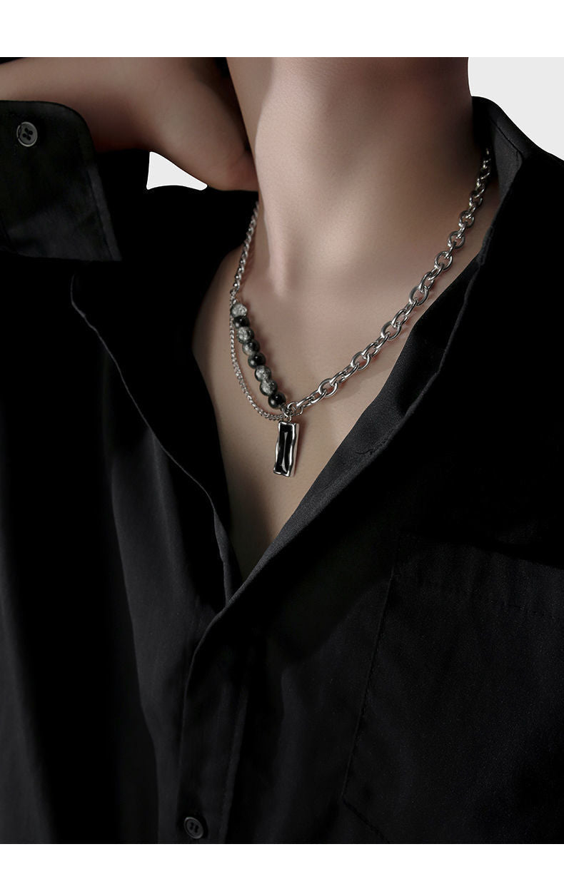 Men's Spliced Chain Pendant Necklace