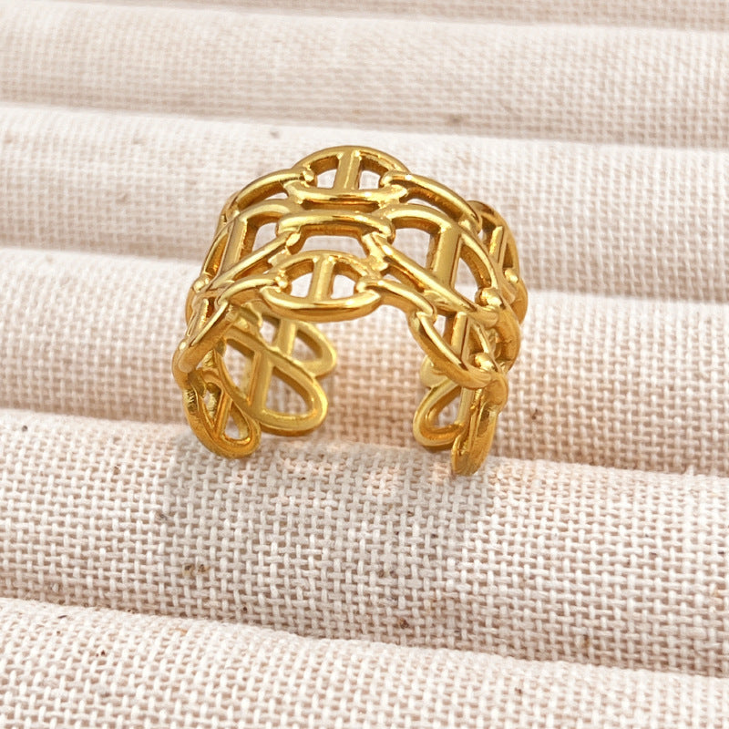 Gold-Tone Adjustable Open Ring