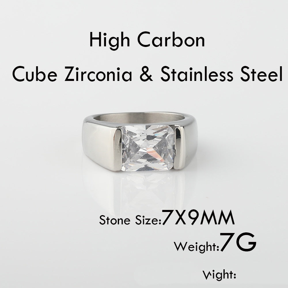 Square Zircon Solitaire Ring