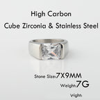 Square Zircon Solitaire Ring