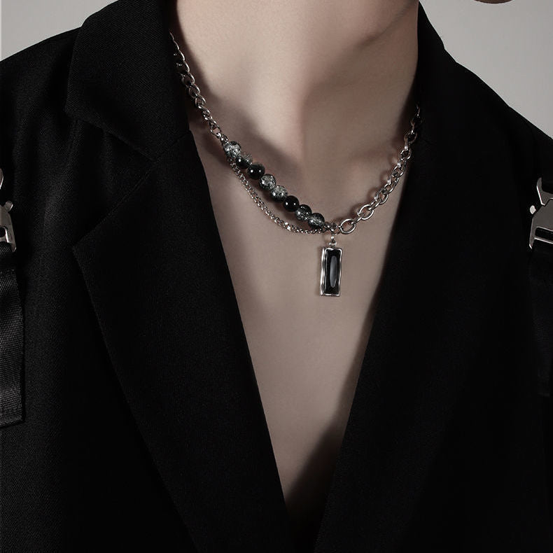 Men's Spliced Chain Pendant Necklace
